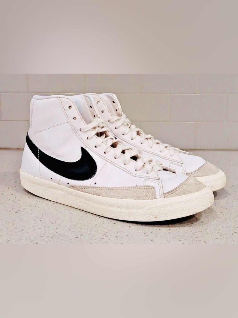 Nike Blazer Mid 77 Vintage White Black BQ6806-100 Sneakers Shoes-Womens 7